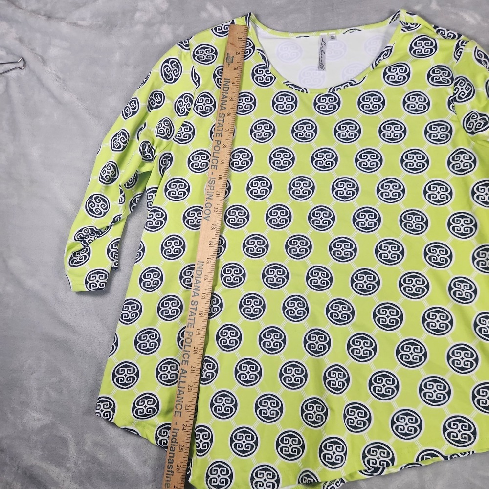 LULU B Catalina Cloth Asymmetrical Hem Green XL UPF 50+ Coastal Grandma Top - Picture 3 of 5
